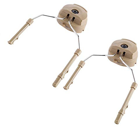 Helmet Rail Adapter, 2 pcs. Plastic + Steel Helmet Arc Rail Suspension Headset Support for Comtac I and Comtac II headsets that are connected to all FAST, ACH, MICH helmets (brown)