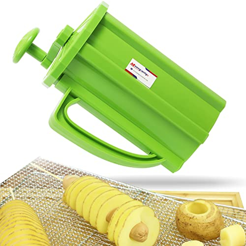 Moongiantgo Cortador de patatas eléctrico en espiral 3 en 1, máquina de tornado de patata automática comercial 304# de acero inoxidable rizado patatas fritas en espiral, cortador de verduras en