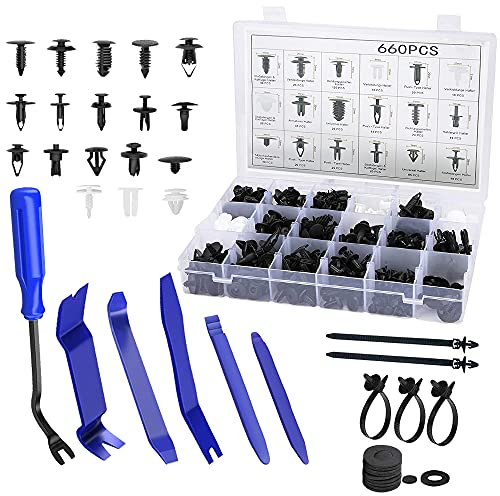 726 Stücke Car Clips,Spreiznieten,Auto Befestigung Clips Universal,Befestigung Clips Türverkleidung,Auto Befestigung Clips,Spreiznieten Kunststoff,Befestigung Clips