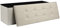 AKA Storage Ottoman, Padded Foldable Bench, Chest with Lid, Holds up to 300 kg, for Bedroom, Hallway, Living Room (Beige Linen, 110cm x 38 cm x 38 cm)