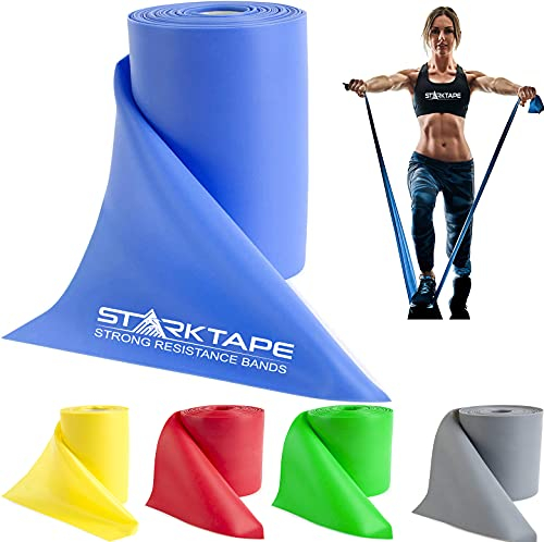 Starktape Resistance Bands Widerstandsbänder Physiotherapie Nicht-Latex Professionelles elastisches für Ober- und Unterkörper Pilates Reha Yoga Pilates-Training Schweres Blau