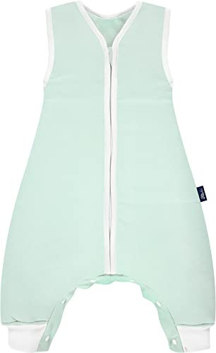 Alvi Sleep-Overall Baby Schlafsack mit Füßen Special Fabric Felpa Nap mint 100 cm aus 100% hochwertiger BIO-Baumwolle
