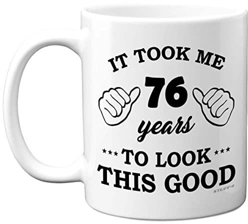 Stuff4 76th Birthday Gifts for Women and Men, Birthday Mug for 76 Year Old | 11oz Ceramic Dishwasher Safe, His or Her Special Day, Made in The UK