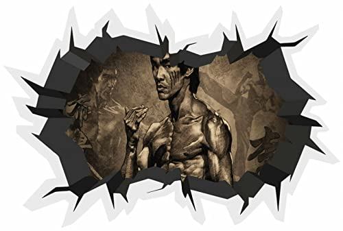 3D Brick Crack Wand Bruce Lee Kung Fu Aufkleber Wand Poster Vinyl