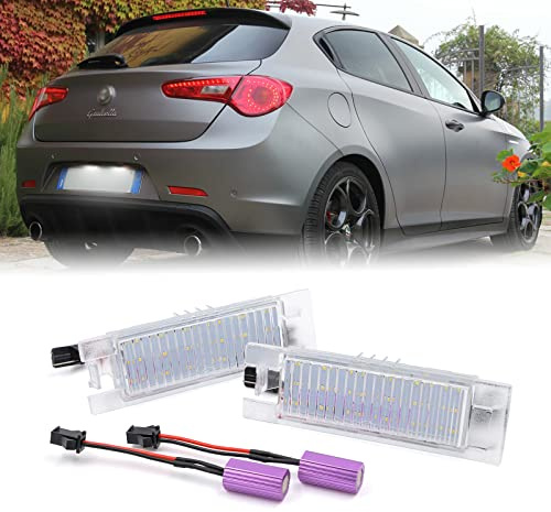 njssjd LED Luci Targa per Alfa Romeo Giulietta Tipo 940 Mito 159 147 | 156 166 GT 4C Spider 939 Brera, Sostituzione Luce Targa LED Bianco Auto Accessori, Canbus Senza Errori Plug & Play