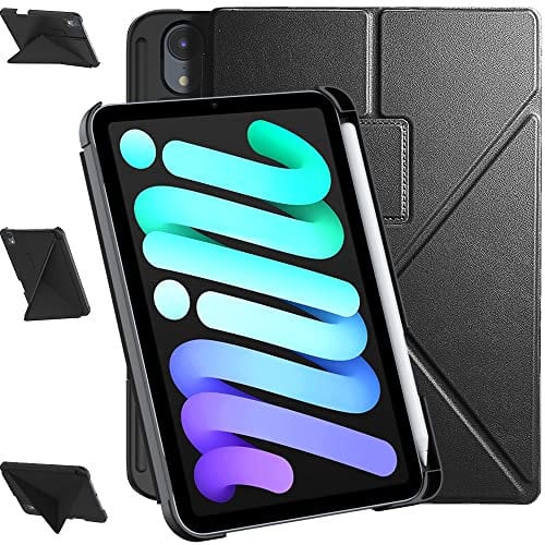 DONGZHU Case Fit iPad Mini 6 2021 (6th Generation, 8.3-inch) with Pencil Holder, Muti-angle Viewing Smart Cover with PC Back Shell, Auto Wake/Sleep (Black)