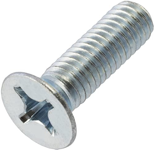 AERZETIX - C59694 - Set di 100 viti di metallo M6x20mm a testa fresata PH3 - DIN 965 - in acciaio al carbonio - durezza 4.8 - finitura zincata - per fissaggio vite cacciavite montaggio