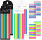 8 Stück/1840 Blatt Textmarker Streifen, Entfernbar Transparenter Markierungsaufkleber Lange Seitenmarker Dünne Index Tabs Haftnotizen Neon Klebestreifen Bunt zum Lesen Notizen Machen (2 Größen)