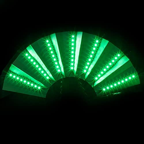 Led Glowing Fan, Party Light Up Foldable Hand Fan Large Folding Fan For Raves, Light Up Fan Chinese Hand Held Folding Fan Performance Show Party Fan Dance Fan Festival Accessories Hand Fan For Women