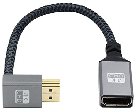 chenyang Cable HDMI 1.4, HDMI tipo a macho a hembra, conector de cable de extensión de 90 grados en ángulo