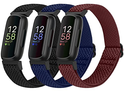 Bcuckood Elastisches Armband Kompatibel mit Fitbit Inspire 3/Inspire 2/Inspire/Inspire HR/Ace 2/Ace 3, Verstellbares Ersatzarmband Damen Herren Kinder Dehnbare Weiche Sport Nylon Armband