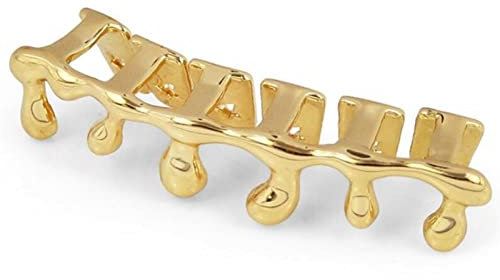 Hip Hop Zähne Grills Gold Farbe Überzogene Wasser Drip Grillz Caps Unteren Unteren Zahn Grill, Gold