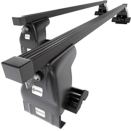 Mossa - Stahl-Dachträger kompatibel mit Mazda 2 Hatchback (2003-2007) - schwarz Dachträger Dachgepäckträger - ohne Montagelemente
