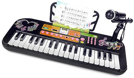 Tragbare Tastatur für Kinder Multifunktionsinstrument Pädagogische Unterhaltung Aufnahme- und Wiedergabefunktion Lautstärkeregelung (37 Tasten, 2 Modi)