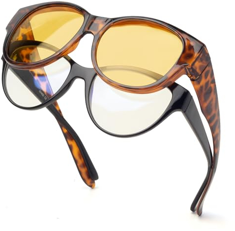 Face Shadow Polarisierte Nachtsichtbrille für Autofahrer, Nachtfahrbrille Clip Damen, Nachtbrille zum Autofahren, Überzieh Sonnenbrille Nachtsicht, Überbrille Ultra Leicht