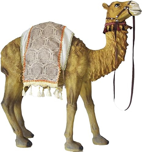 FADEDA Kamel mit Decke/Höhe: 91cm/handbemalt/detailgetreue Krippen Figuren - Weihnachten Tisch Dekoration Krippe Zubehör
