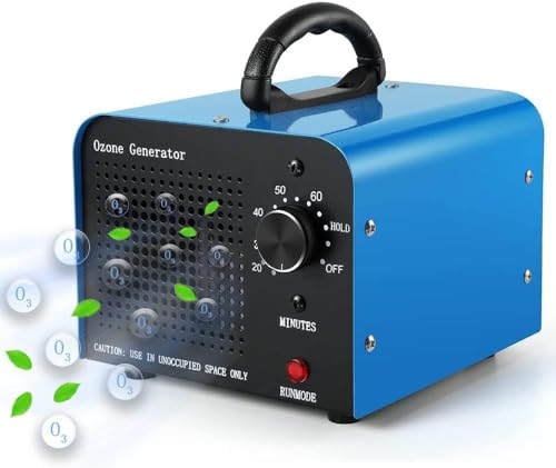TOOSOAR Generatore di Ozono Professionale 60000mg/h, Purificatore d'aria Industriale Portatile, Ozonizzatore Purificatore d'Aria Ozono con 60 Min Timer, Macchina Ozono per Sanificare Casa e Auto