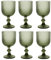 Lot de 6 verres à vin colorés vintage avec gaufrage (ligne/vert/350 ml), verres à boisson, verres à vin, verres à eau, verres à champagne, carafe, coupe à dessert, verre à boire, verre à vin, verre à
