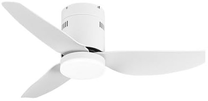 Abrila - Ventilador DC BORAx | con tres Aspas en Color Blanco con Luz | con 6 Velocidades Ajustables | 3 Temperaturas de Luz Seleccionables | Mando a Distancia Incluido