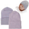 iSpchen 2 Stück Neugeborenes Mütze Babymütze Beanie Hut Unisex Kleinkind Turban Baby Newborn Herbst Mädchen Jungen Säuglings Kinder Erstlingsmütze Winter Schlupfmütze Blau, Rosa, Weiß + Hellviolett