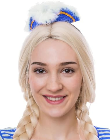 Dreispitz Mini Haarband mit Marabu blau