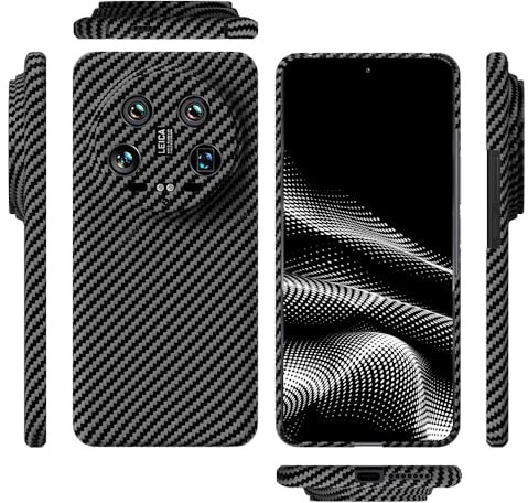qichenlu Kugelsicher Aramidfaser Kamera Schutz-Schwarz Aramid Hülle für Xiaomi 14 Ultra,Militärstandard Stoßfest Extrem Dünn Cover Case Hartschale für Xiaomi 14 Ultra