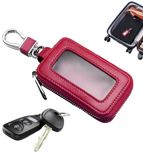 Faraday, custodia protettiva per chiavi dell'auto, antifurto, RFID, con chiusura a cerniera, con fodera in pelle sintetica, con blocco del segnale, per telecomando auto, 9 x 6 x 2 cm