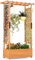 COSTWAY Aiuola Rialzata con Traliccio, Pergolato e Fori di Drenaggio, Fioriera Elevata da Esterno in Legno per Piante Rampicanti, Vite e Fiore,110 x 44 x 182 cm (Arancione)