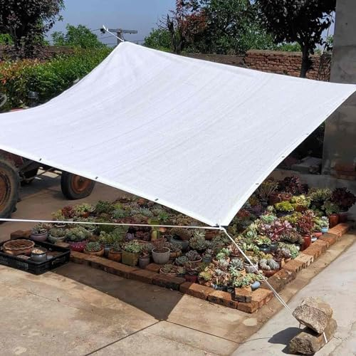Toile d'ombrage blanche pour serre, filet d'ombrage à 50 % pour plantes, pergola, porche, jardin, légumes, abri auto, piscine L 1 m à 8 m, l 2 m à 32,8 m