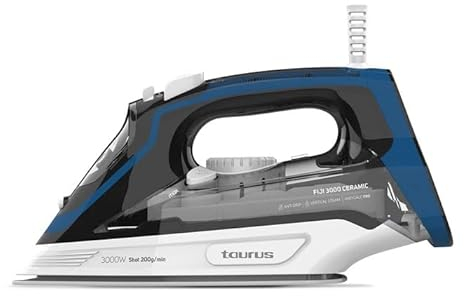 Taurus - Plancha de vapor 3000 Ceramic | 3000W | Golpe de vapor de 200g/min | Vapor continuo de 45g/min | Suela de cerámica | Doble sistema anti cal