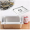 NJDQFA Rechteckig Buffet Speisenwärmer,Thermobehälter Für Speiseeis,Edelstahl Meal Prep Boxen Gastronormbehälter,1/2（32.5 * 26.5）,10cm0.8side