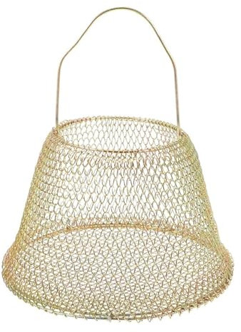 Canasta De Huevos Cesta De Huevos Cesta De Recogida De Huevos,Metal Vintage Para Almacenamiento De Cocina De Gallinero De Granja Hueveras Huevera(Gold)