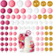 NACHLYNN 80 Pcs Cake Balls Decorations Mini Balloon Cake Topper Balls Foam Cupcake Toppers Balls for Cake Decorating Birthday Parties Weddings Anniversary (Pink Gold Series)