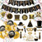 wenweo Happy New Year Deko 2025, Silvester Deko 2025, Deko Silvester Party 2025 umfasst Luftschlangen Silvester、Tischdeko Silvester、Happy New Year Girlande、Hänge Dekoration、Silvesterdeko Ballon