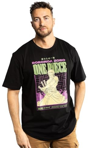 Maglietta da uomo One Piece, maglietta da uomo Roronoa Zoro, 100% cotone e comfort fit