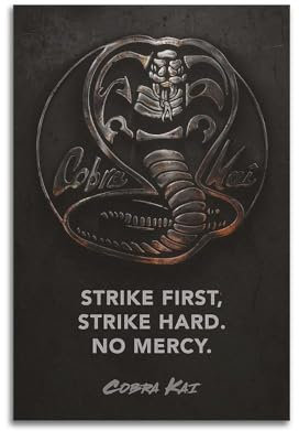 YEESUXII Cobra Kai TV-Filmposter, Leinwand, Wandkunst, Dekoration für Wohnzimmer, Schlafzimmer, modernes Zuhause, Wanddekoration, Malerei, Geschenk, 40 x 60 cm, ungerahmter Stil