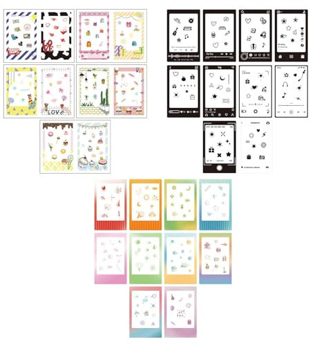 30 PCS Photo Border Stickers, Mini Instant Photo Frames, Photo Decoration Stickers, Photo Film Frame Stickers, Lovely Mini Photo Film Stickers Compatible with Instant Camera Film(颜色:Colorful)