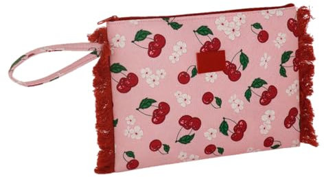 Camomilla Milano Busta Mare Donna, Pochette, Misura L, Fantasia Ciliegia, Colore Rosso