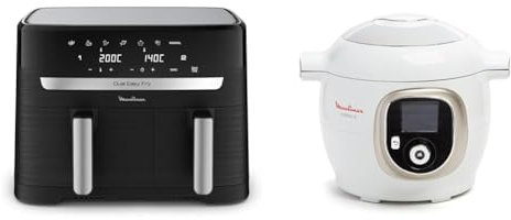 LOT Moulinex air fryer deux compartiments 8,3L, Dual essential inox, EZ901820 + Moulinex, Cookeo Multicuiseur intelligent 6L, 150 recettes intégrées CE85CA10