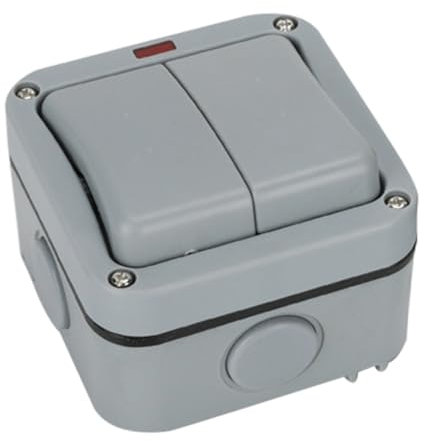 BESTonZON Interruptor de Pared Exterior Resistente al Jardín Botón Eléctrico de Condiciones Húmedas y Lluvia de Control Exteriores