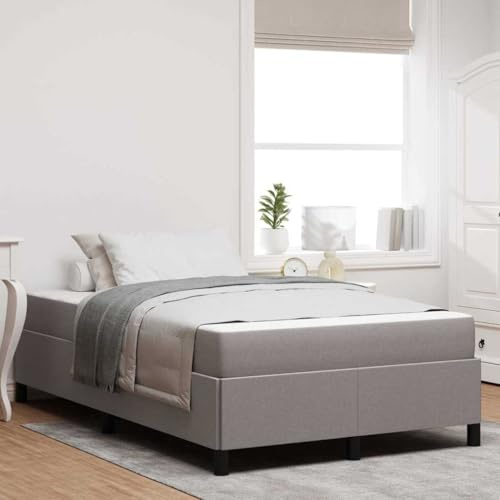 Ziaphsol Boxspringbett Taupe 120 x 200 cm, Stoffbezug, modernes Schlafzimmer Möbel mit Matratze, Holzwerkstoff Rahmen, Polsterbett für erholsamen Schlaf