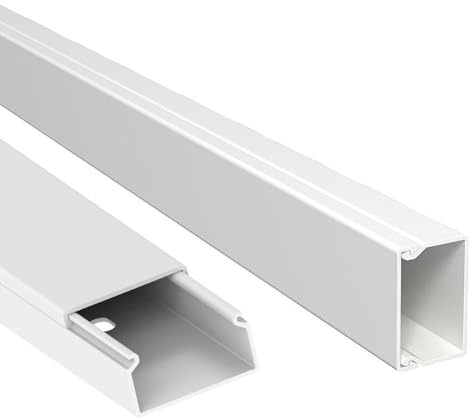 PVC Kabelkanal Leitungsführungskanal, Weiß, Kunststoff Kabelführung für Wand- und Deckenmontage (12m 60x100 mm)