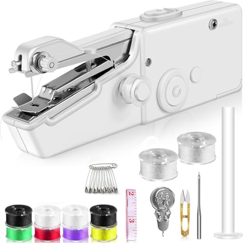 Máquinas de coser a mano, mini máquina de coser inalámbrica, máquina de coser eléctrica portátil, puntada rápida para telas, ropa, ropa infantil y ropa de animales