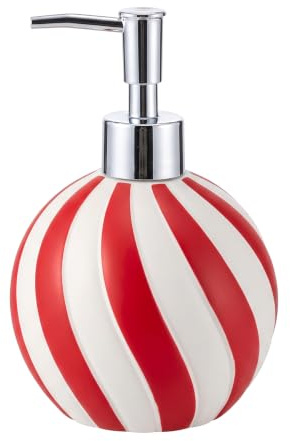 Blissilk Seifenspender Weihnachten aus Resin, Dekorativer Handseifenspender mit Nachfüllbarer Pumpe, Flüssigseifenspender Küche Seifenspender Badezimmer Deko - Pfefferminz Wirbelkugel