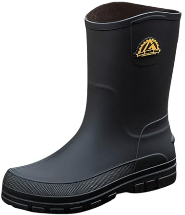 Richymfa Stivali Gomma Uomo Pioggia Bassi Impermeabili Scarpe Trekking Antiscivolo Leggere Stivaletti da Lavoro Comode Tronchetti Pesca Tinta Unita Stivaletti Uomo Invernali Impermeabile Eleganti