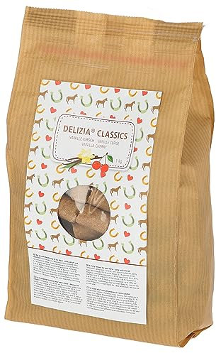 Kerbl Delizia Belohnungswürfel Classic (für Pferde, 1 kg Beutel, Geschmacksrichtung Vanille/Kirsche, mit natürlichem Gehalt an Mineralstoffen, Pferdesnack) 325123