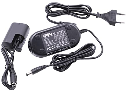 vhbw Bloc d'alimentation, Chargeur Adaptateur Compatible avec Canon EOS 5D Mark II, 60 D, 60Da Appareil Photo, caméra vidéo - Câble 2m, coupleur DC
