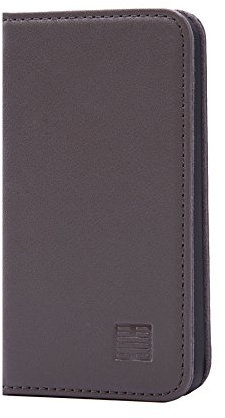 32nd Classic Series - Real Leather Book Wallet Flip Case Cover For Apple iPhone 4 & 4S, Real Leather Design With Card Slot, Magnetic Closure and Built In Stand - Elephant Grey