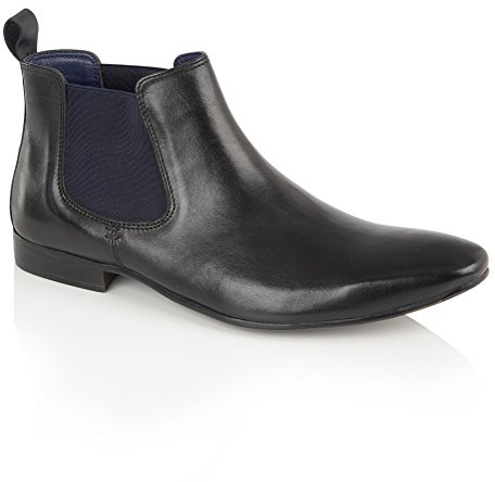 Silver Street London Herren Carnaby Chelsea-Stiefel, Schwarz, 44 EU