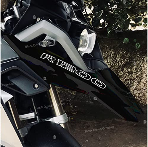 n.2 Adesivi per Becco Anteriore Moto compatibile con/sostitutivo per BMW R 1200 GS (Bianco)